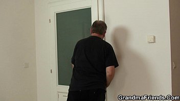 old granny 90 having sex ugly Bathroom caught handjob and get seduce girl